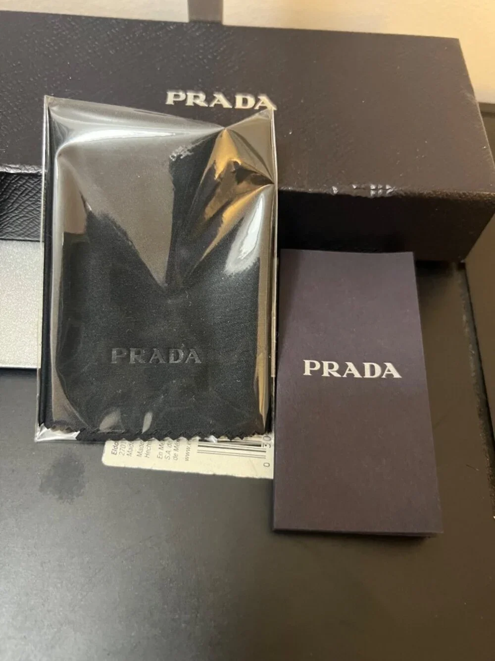 Prada Black Textured Cardboard Eyeglass BOX With Accessories